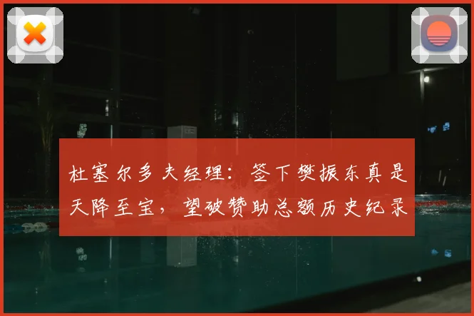 杜塞尔多夫经理：签下樊振东真是天降至宝，望破赞助总额历史纪录